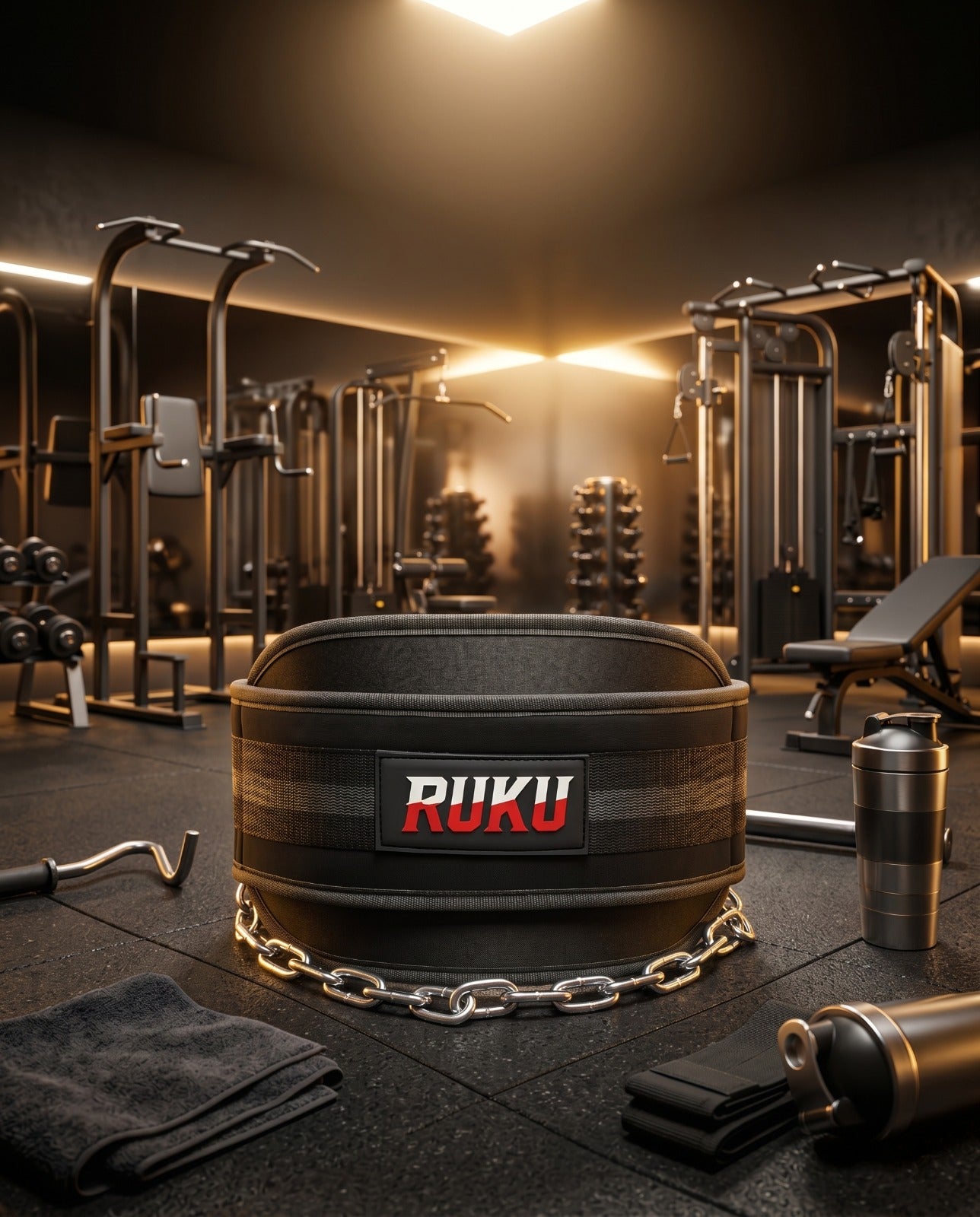 Weight Lifting Dipping Belt with Chain
